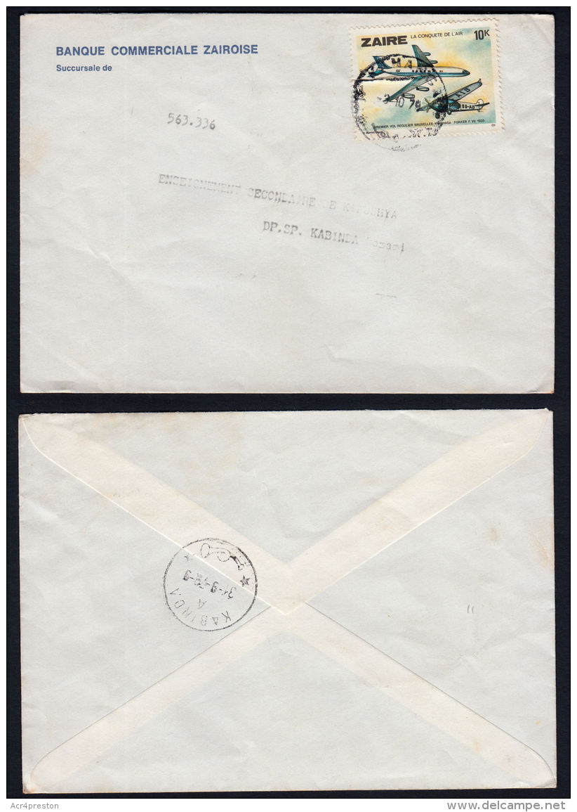 Covz0011 ZAIRE (CONGO) 1979, SG 940 On Local Cover (Kananga 1, I.6 And Kabinda I.7-CEL-A Cancellations) - Used Stamps