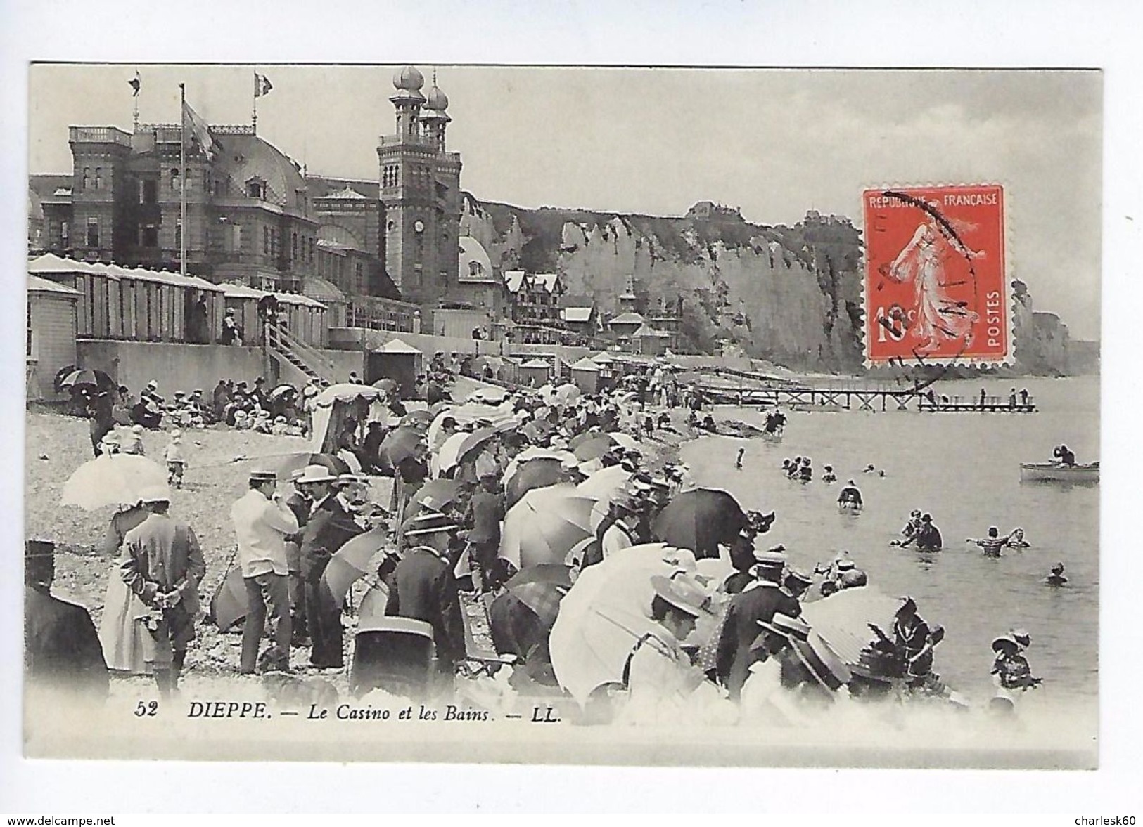 CPA Précurseur Animée Dieppe Le Casino Et Les Bains LL. N° 52 - Dieppe