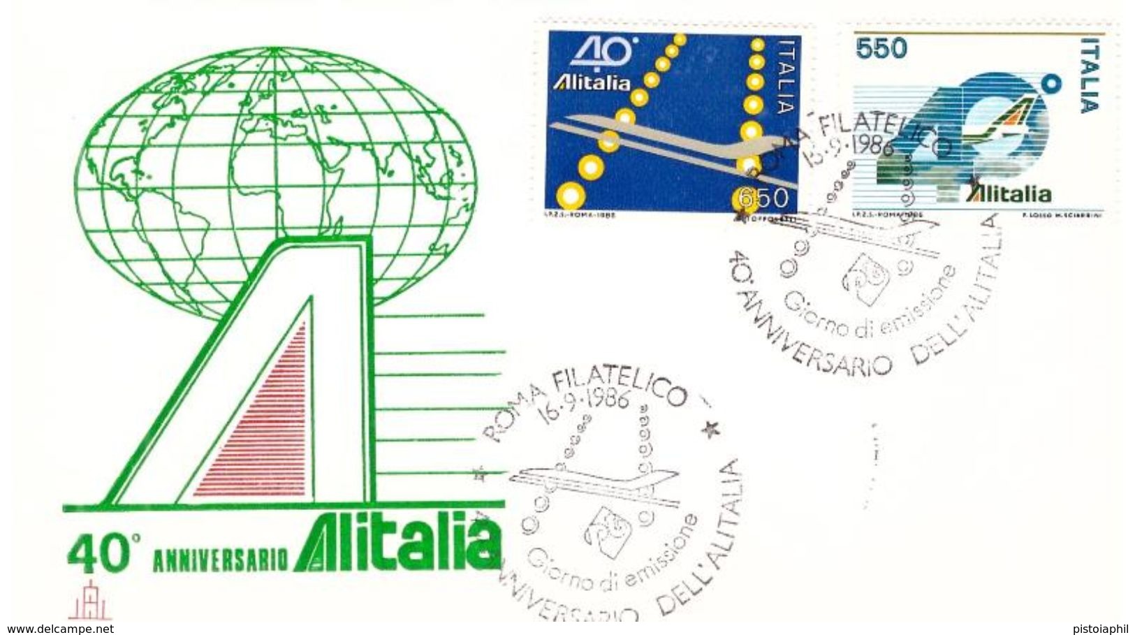 Fdc Capitolium N. 589: ALITALIA (1986); No Viaggiata; AS - FDC