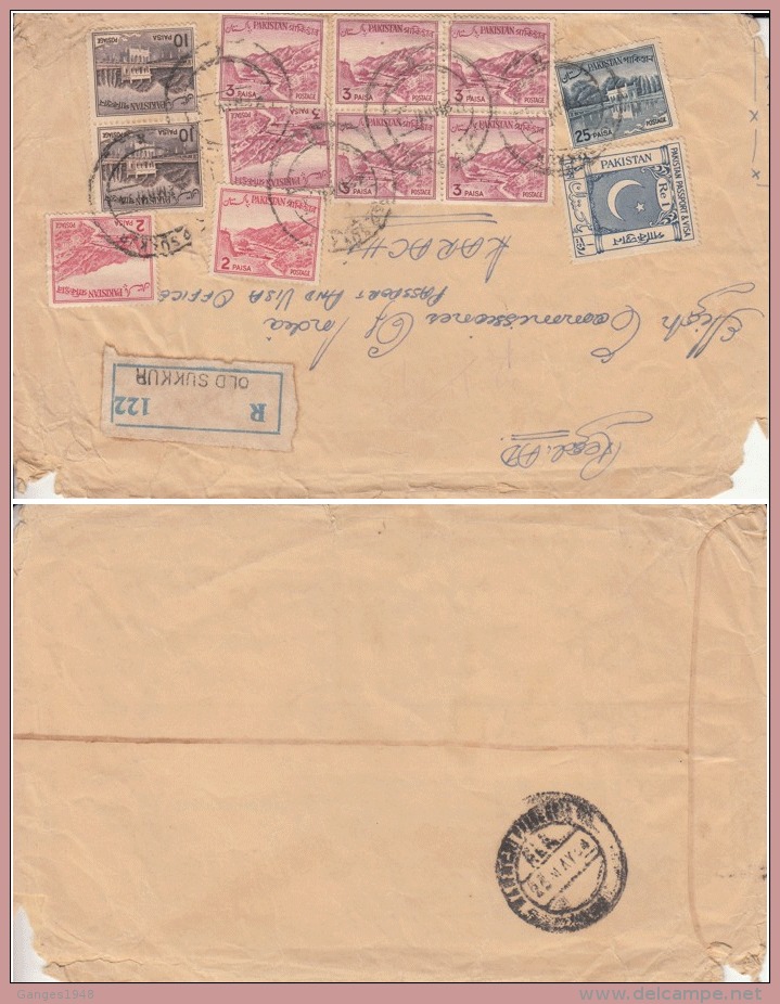 Pakistan  1980's   1R  Passport &amp; Visa Stamp  Used As Postage  On Registered Cover  #  00908   D - Pakistan