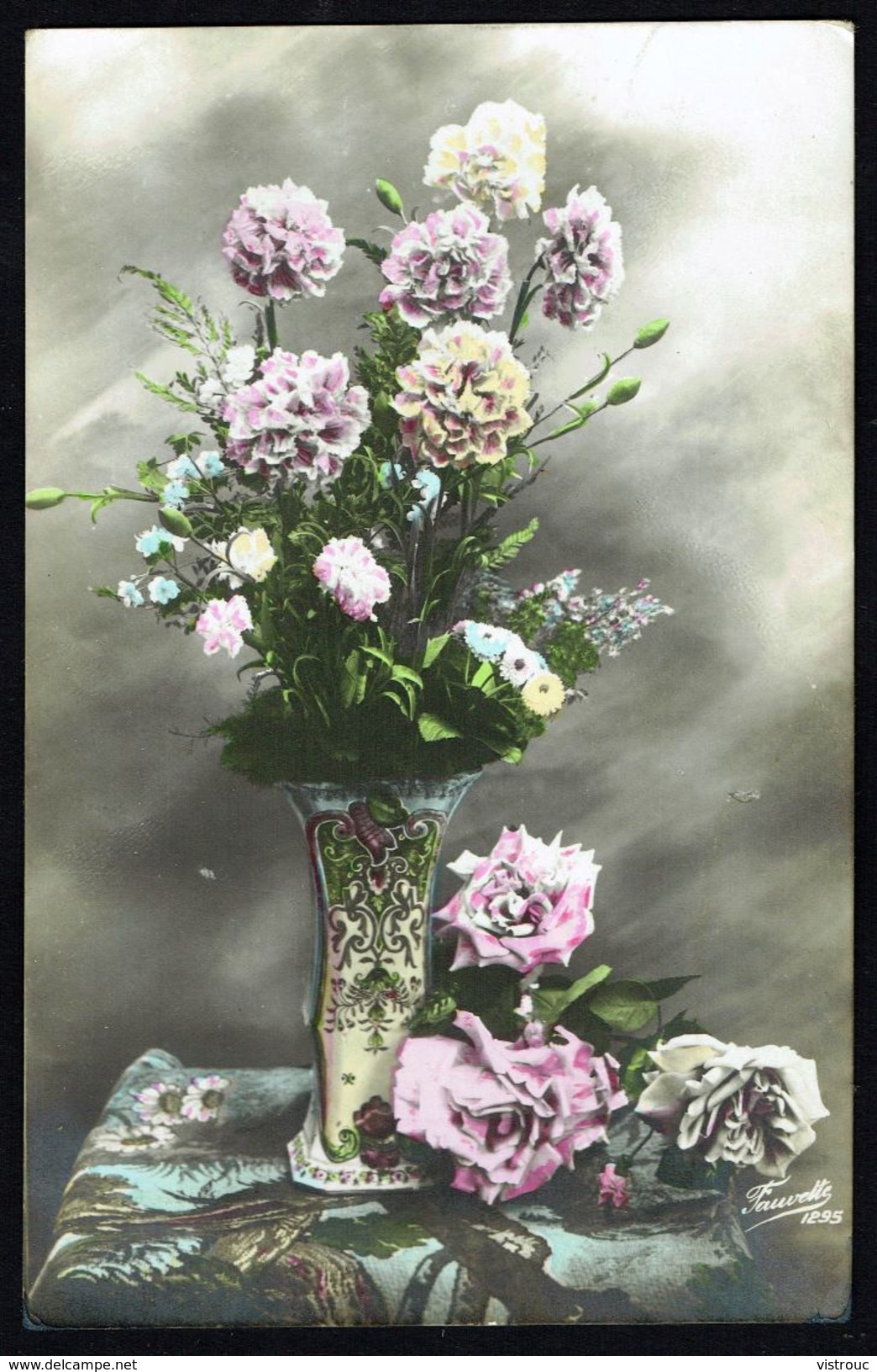 Fleurs - Oeillets Et Roses - Circulé - Circulated - Gelaufen - 1914. - Autres & Non Classés