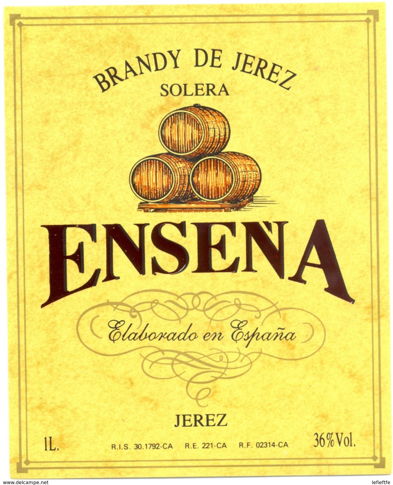 1356 - Espagne - Andalousie - Brandy De Jerez - Solera - Enseña - Jerez - Autres & Non Classés