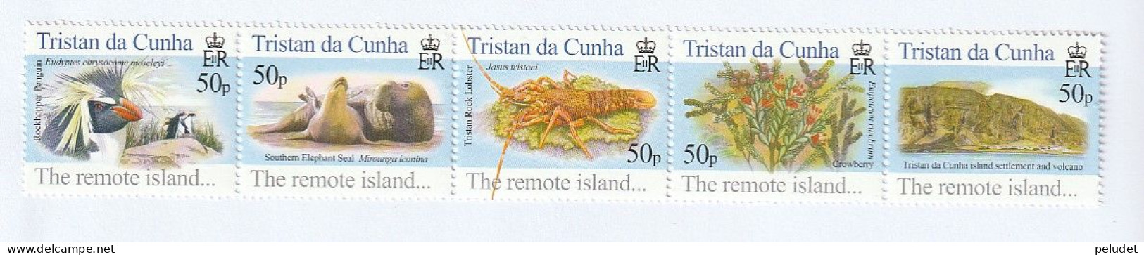 Tristan Da Cunha 2005 Island-Penguin-Seal 5v. Strip Mint ** - Tristan Da Cunha