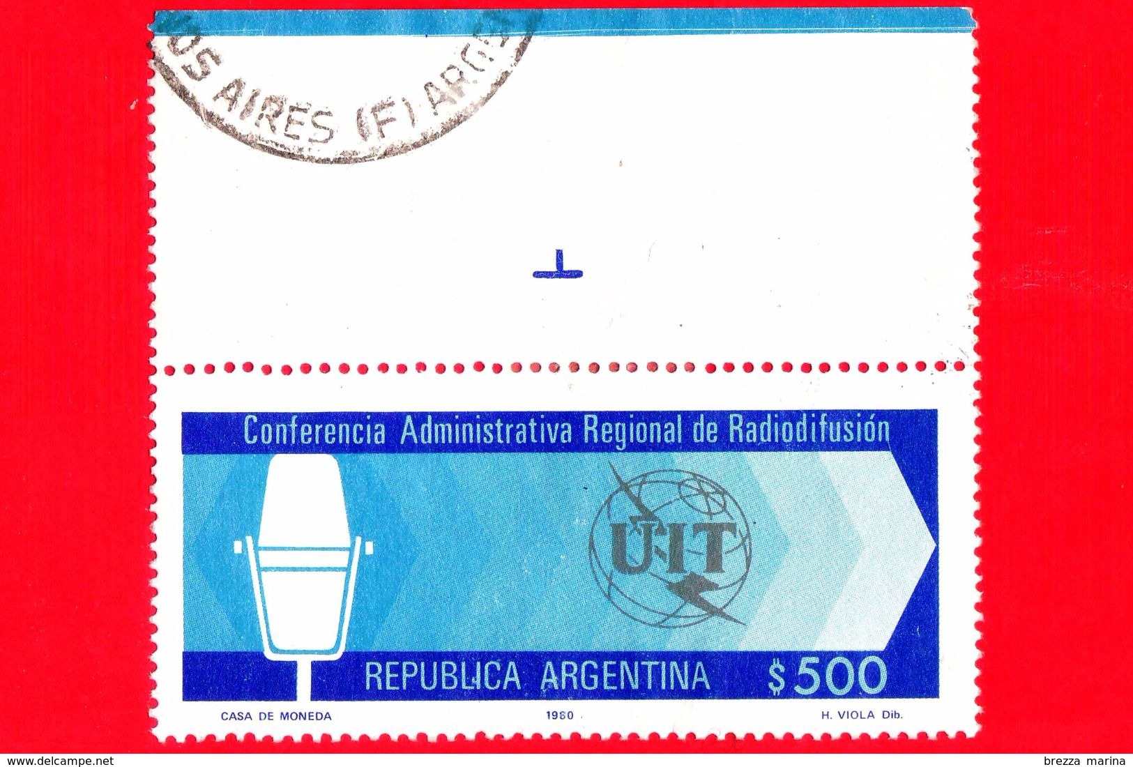 ARGENTINA - Usato - 1980 - Conferenza Radioffusione - Microfono - UIT - 500 - Usati