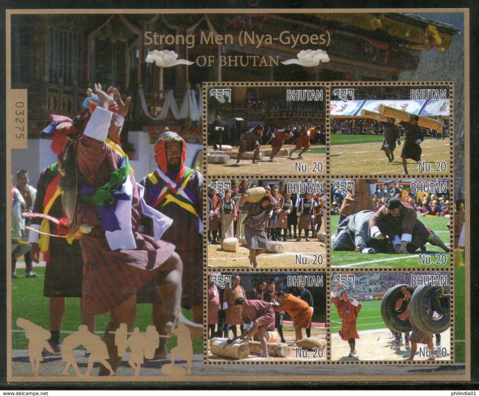 Bhutan 2015 Strong Working Men Nya-Gyoes Of Bhutan Sports Sheetlet MNH # 8008 - Bhutan