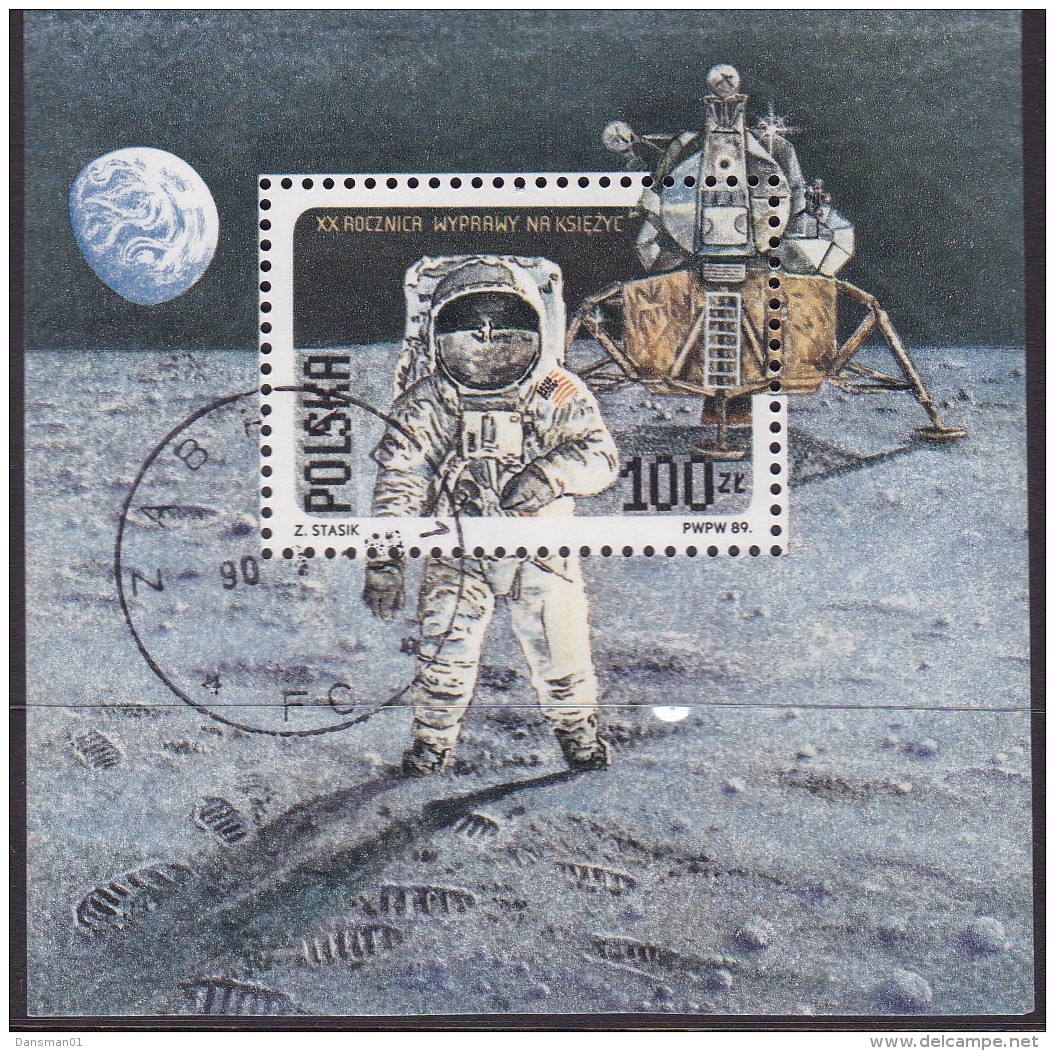 POLAND 1989 Space Fi Blok. 95B Used - Gebruikt