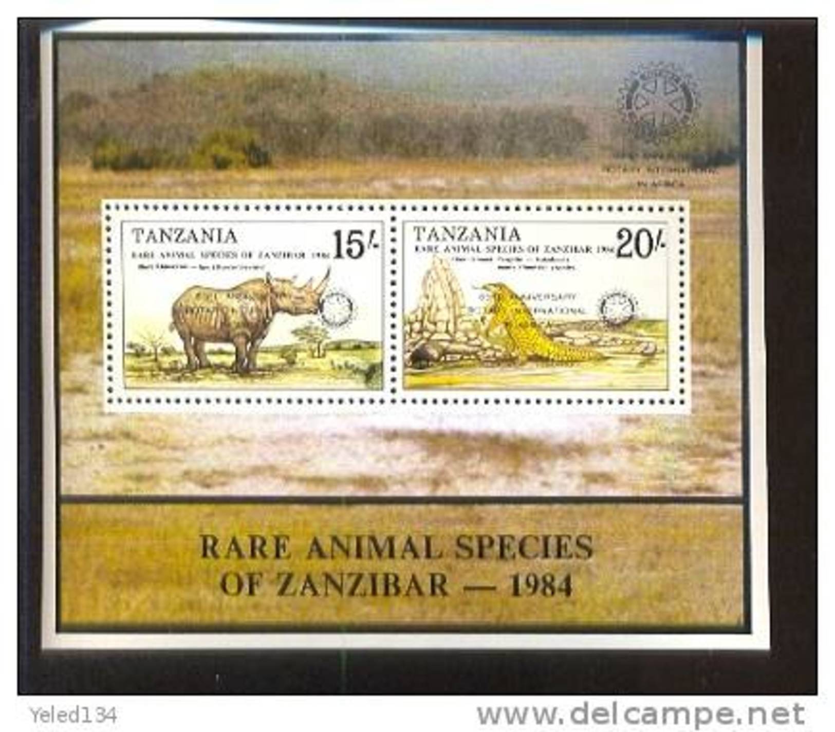 TANZANIA   411 OP  MINT NEVER HINGED MINI SHEET OF RARE ANIMALS  ; ROTARY - Autres & Non Classés