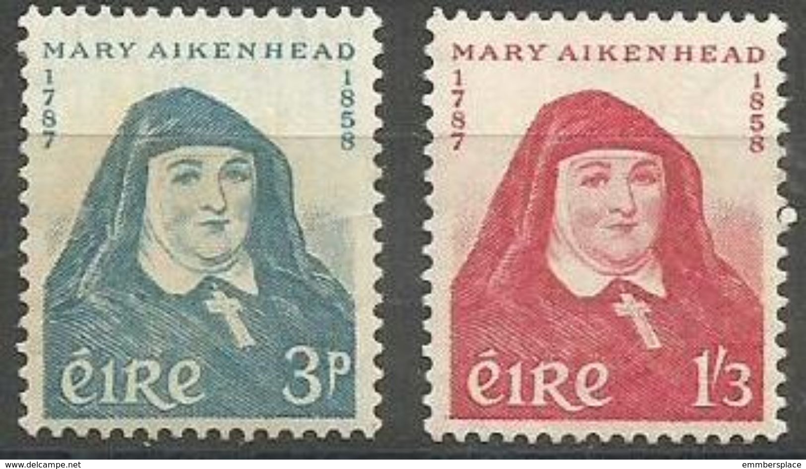 Ireland - 1958 Mary Aikenhead Set Of 2 MNH **     Sc 167-8 - Ongebruikt