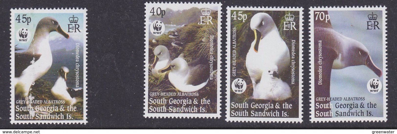 South Georgia 2003 WWF/Grey Headed Albatross 4v (45P Value Damaged On Frontside !!) ** Mnh (37016B) - Géorgie Du Sud