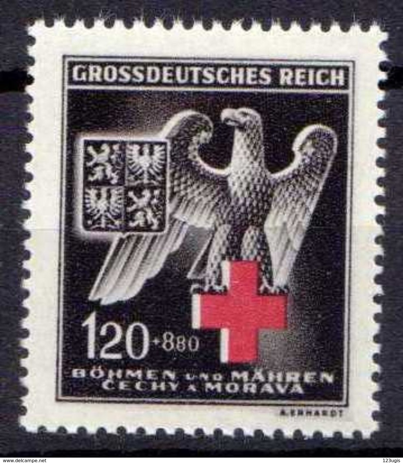 Böhmen Und Mähren 1943 Mi 132 **, Rotes Kreuz [241213III] @ - Neufs