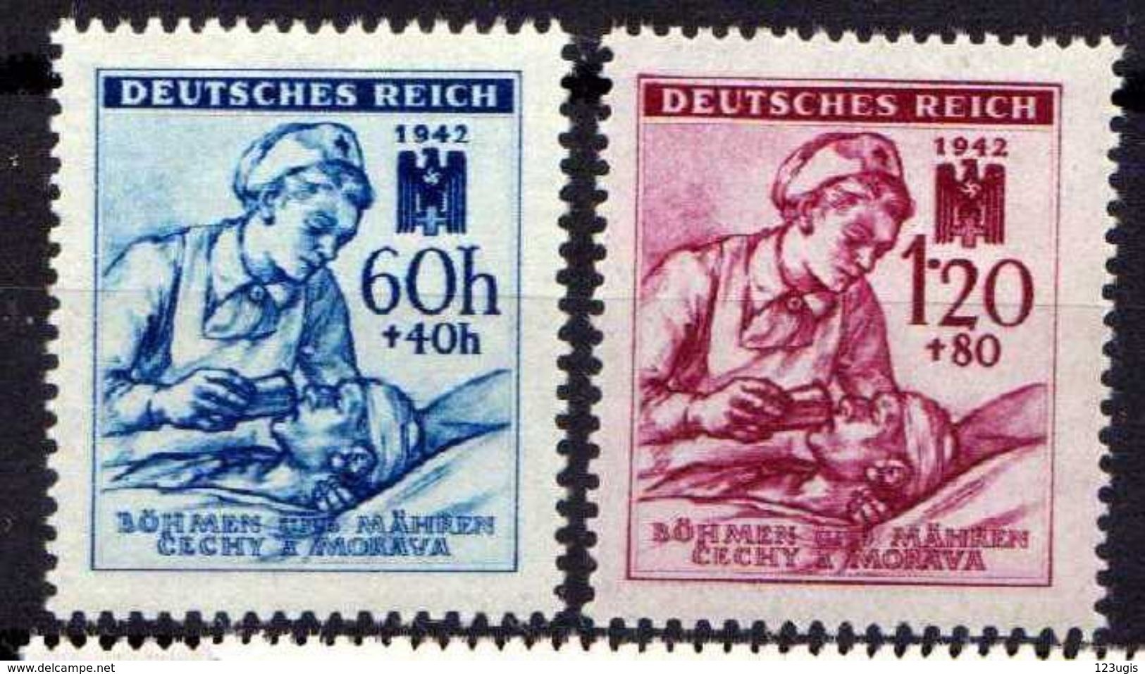 Böhmen Und Mähren 1942 Mi 111-112 ** Rotes Kreutz [241213III] @ - Nuovi