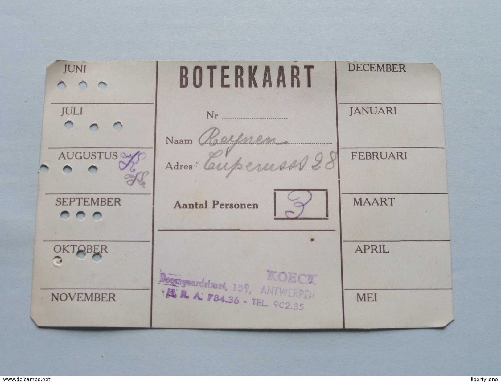 BOTERKAART Rantsoeneering > Antwerpen ( Zie Foto's Voor Detail AUB ) ! - Gebührenstempel, Impoststempel