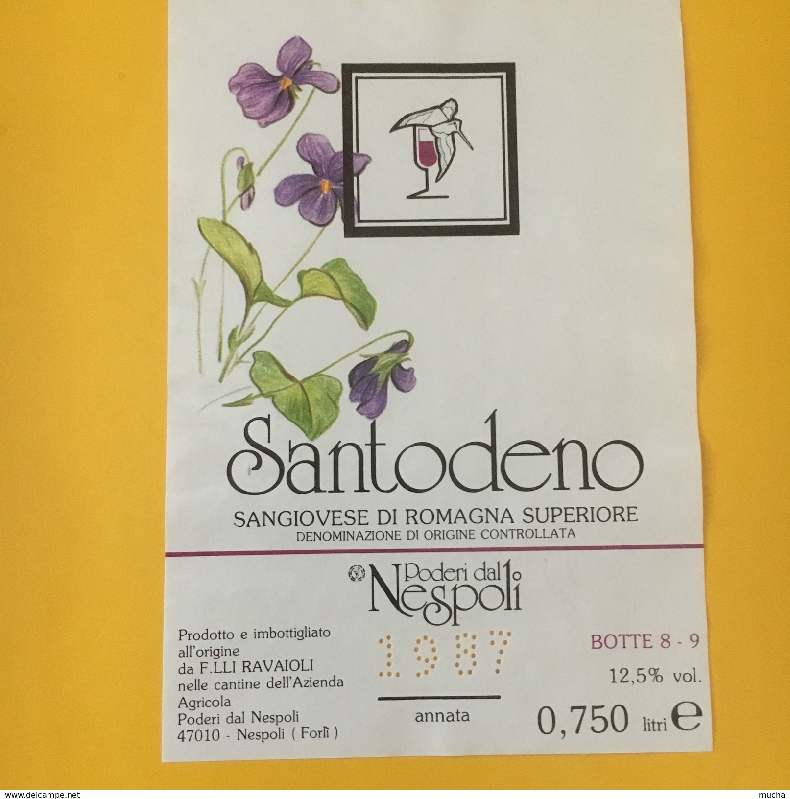 5509 -  Santodeno Sangiovese Di Romagna Superiore 1987 Italie - Blumen