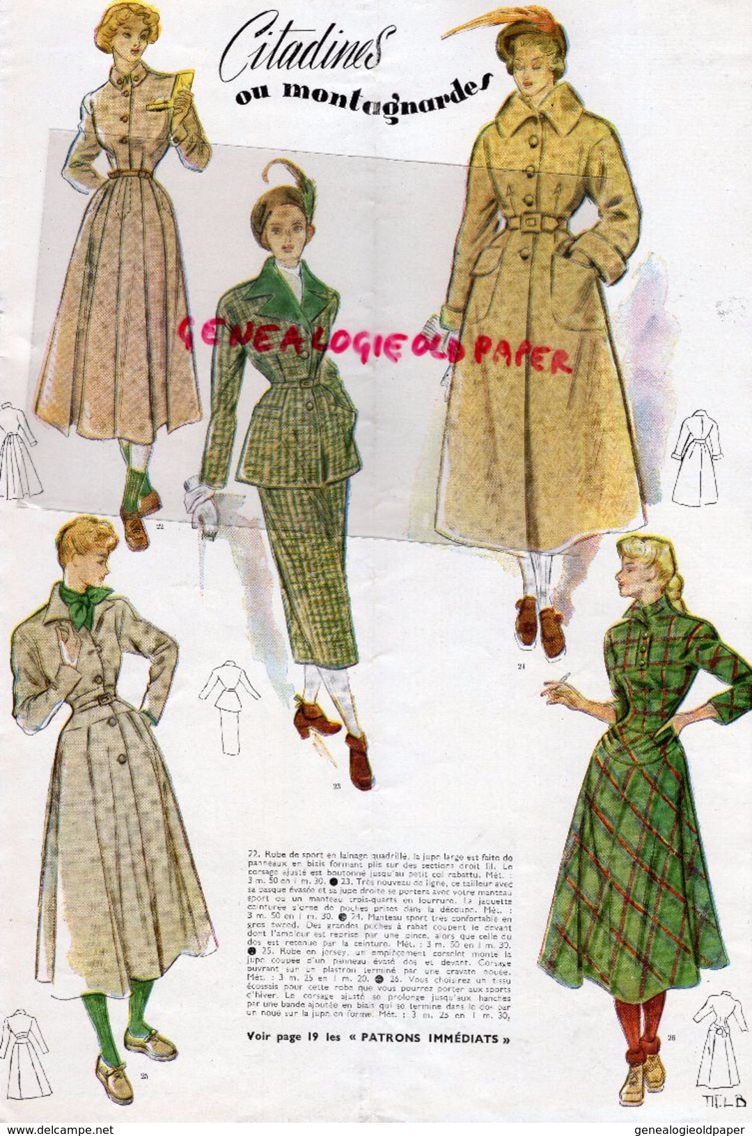 REVUE MODES & TRAVAUX- JANVIER 1948- DESSIN DE BRENOT- MODE - Fashion