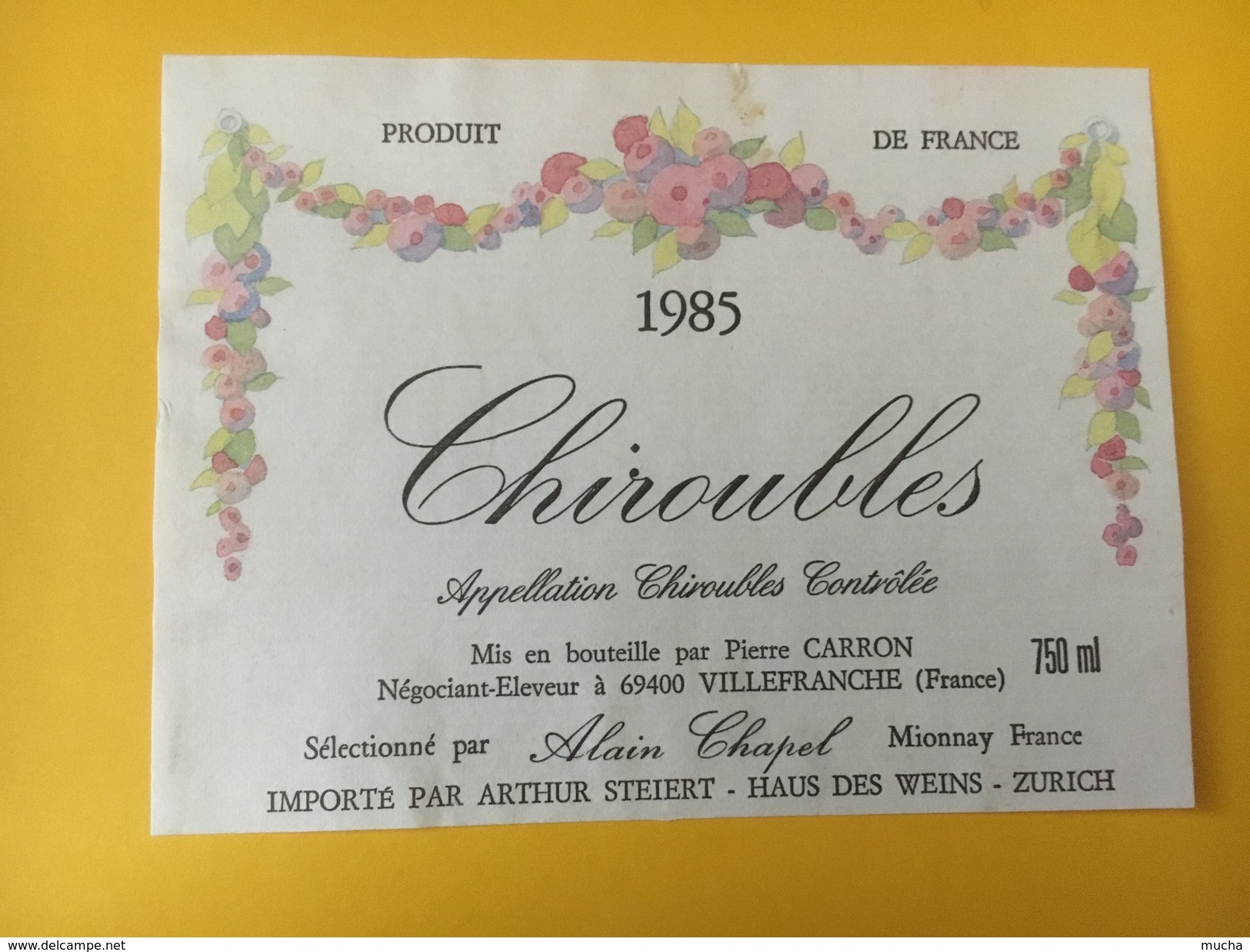 5519 -  Chiroubles 1985 Alain Chapel - Fleurs