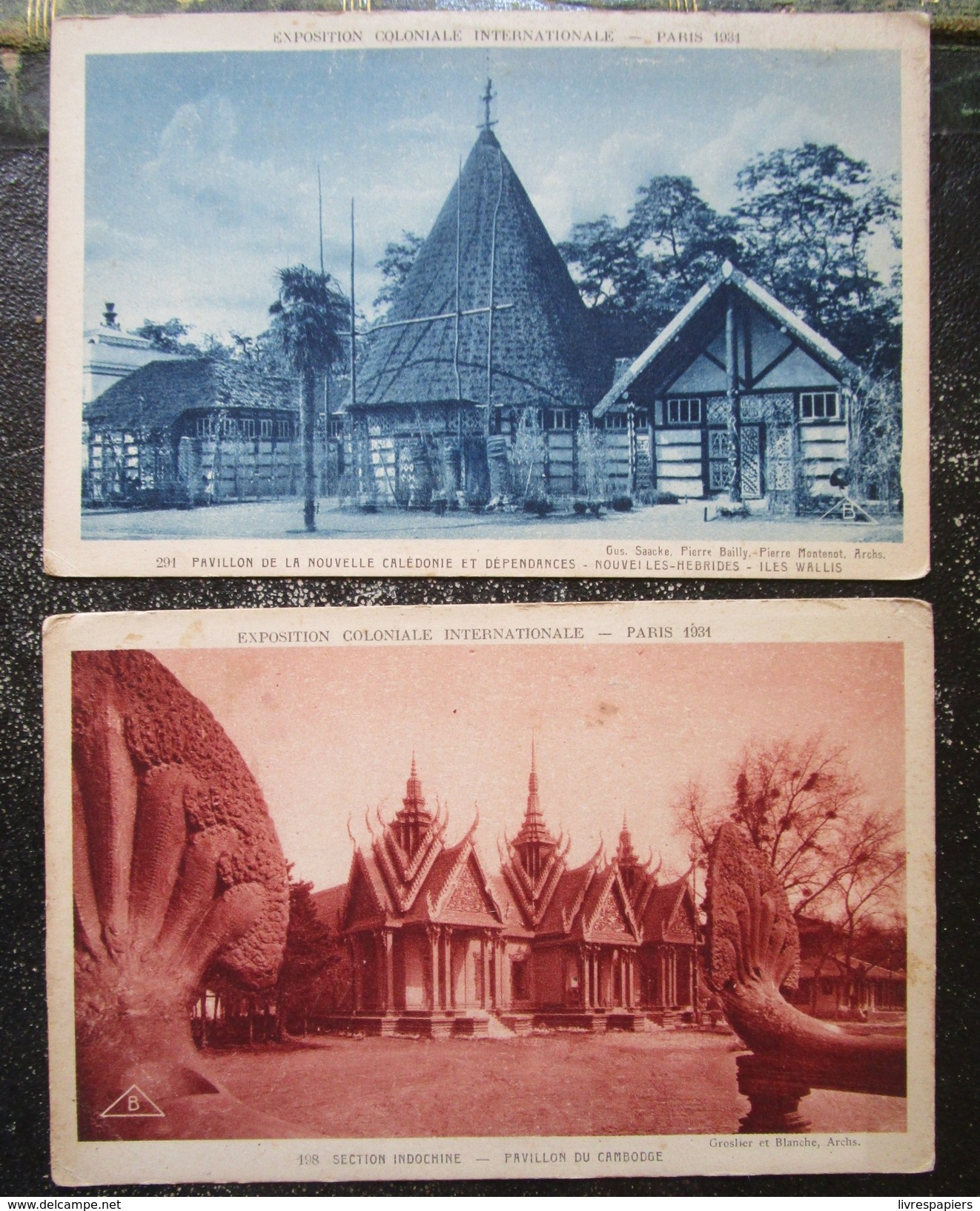 Nouvelle Caledonie Cambodge Lot 2 Cpa Exposition Paris 1931 - Tentoonstellingen