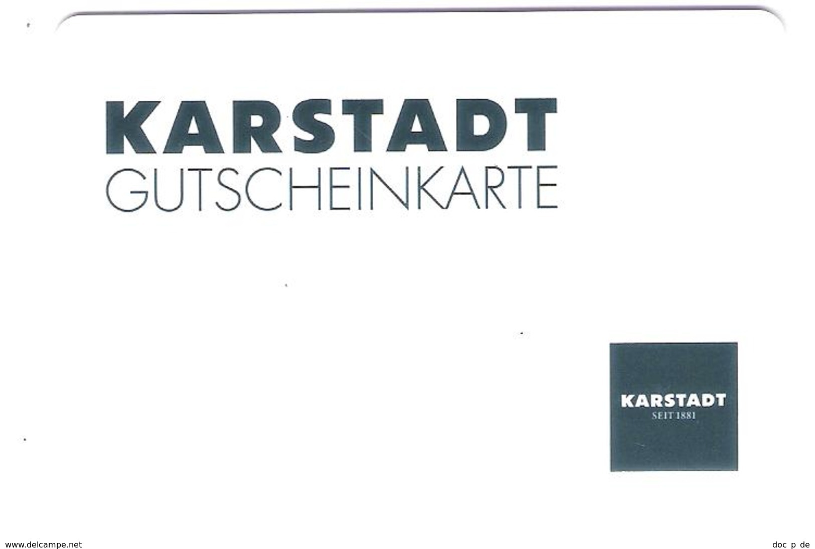 Germany - Karstadt - Geschenkgutschein - Giftcard - Gift Card - Gutschein Card - RAR !! - Gift Cards