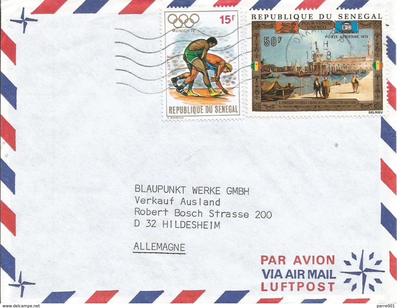 Senegal 1972 Dakar Wrestling Lutte Canaletto Painter Venice UNESCO Cover - Lutte