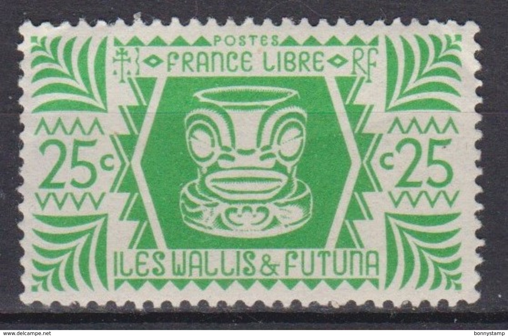 Wallis & Futuna, 1944 - 25c Ivi Poo - Nr.129 MNH** - Gebraucht