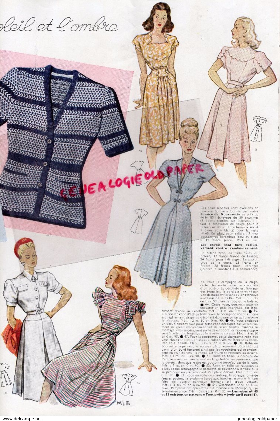 REVUE MODES & TRAVAUX- JUILLET AOUT 1946- N° 553- MARCEL ROCHAS-MAGGY ROUFF-LANVIN ROBERT PIGUET- - Fashion