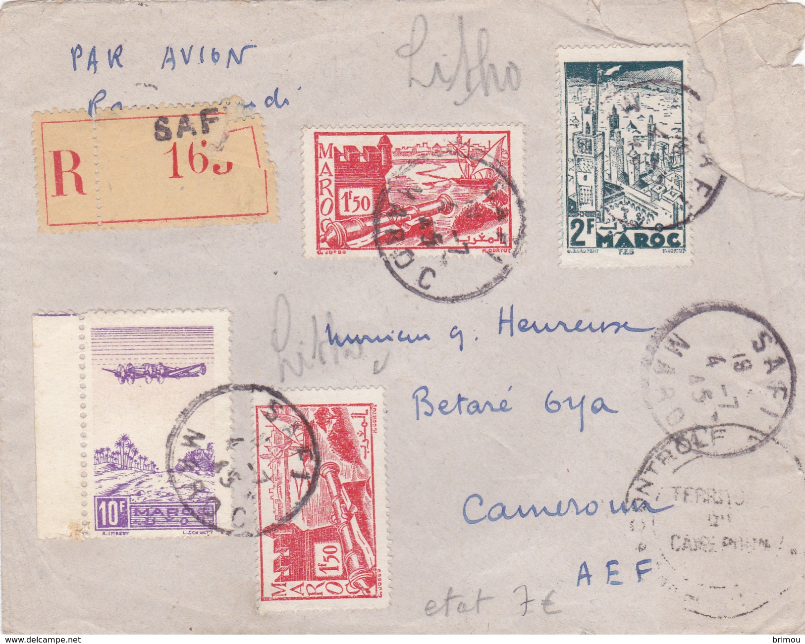 Lettre De Maroc 1945,scan R/V. - Maroc (1956-...)