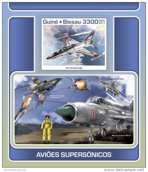 Guinea Bissau 2017 Space Supersonic Aircraft - Guinea-Bissau