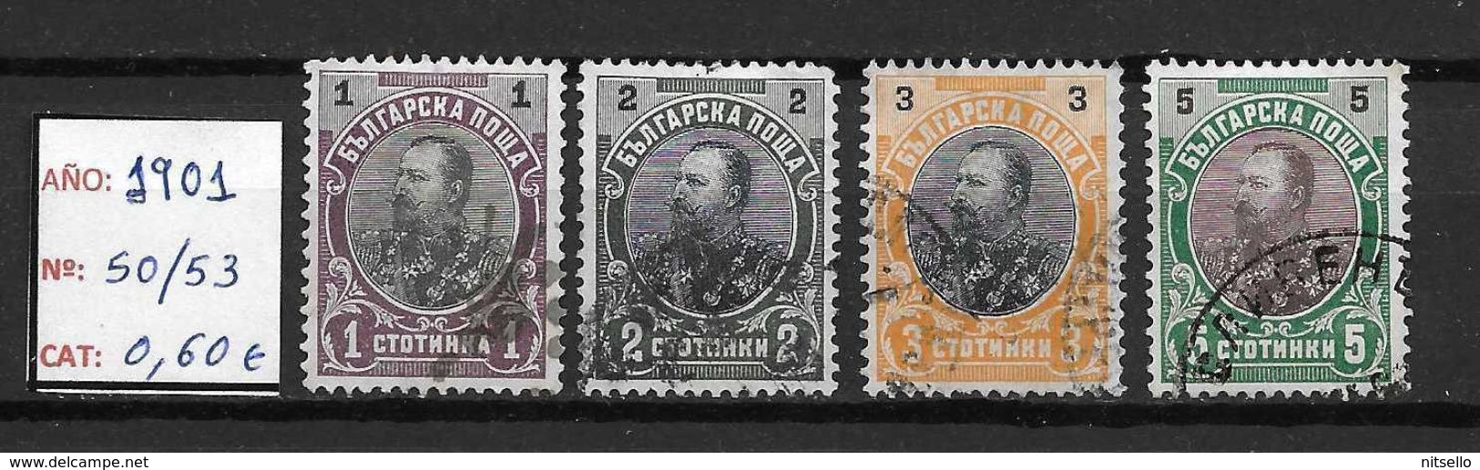 LOTE 1419  ///  BULGARIA  1901     YVERT Nº: 50/53    CATALOG./COTE: 0,60€ - Oblitérés