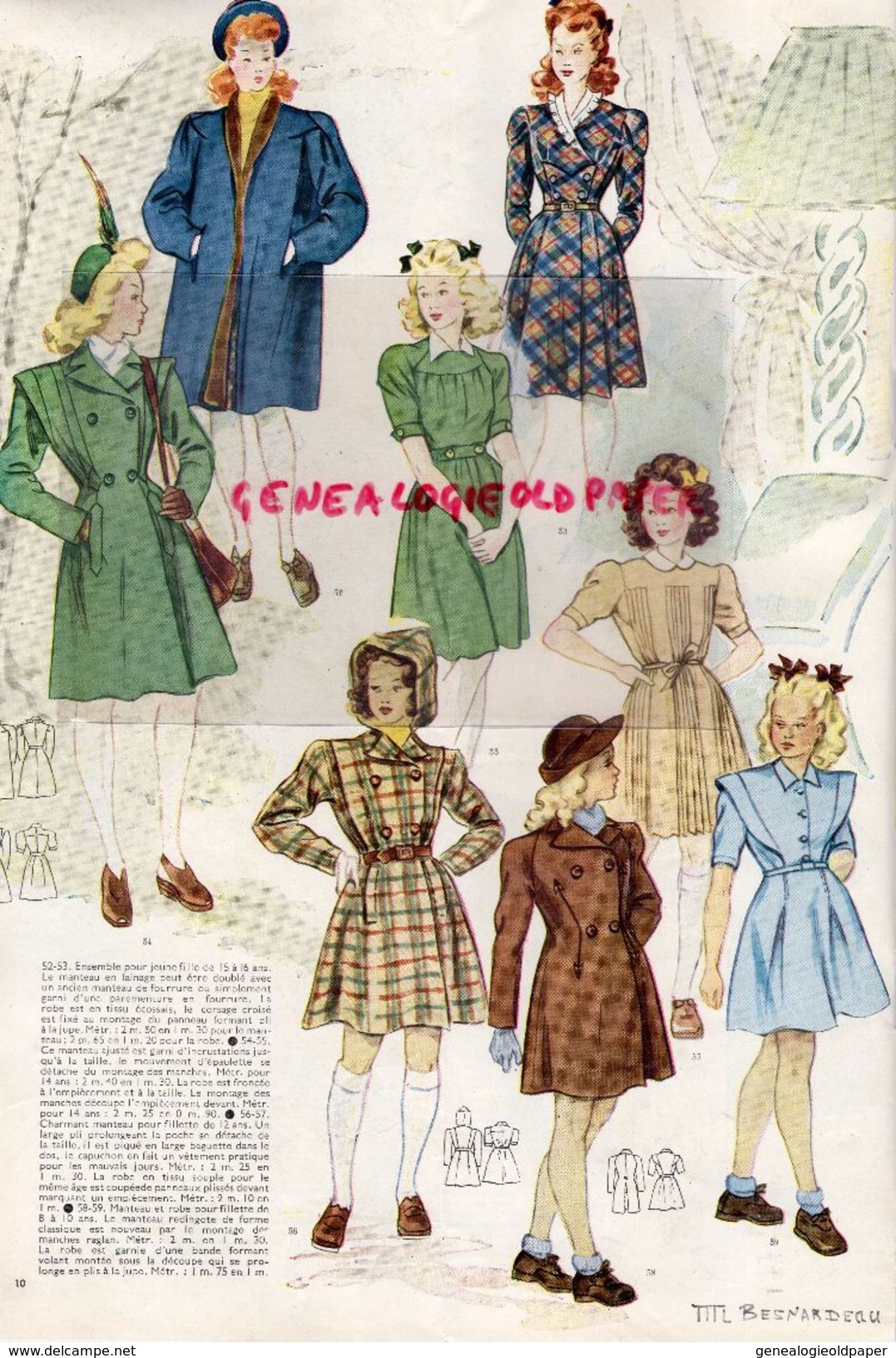 REVUE MODES & TRAVAUX-NOV. DECEMBRE 1945- N° 547-GUERRE MODE-JACQUES FATH-LUCIEN LELONG-LANVIN-MADELEINE DE RAUCH - - Fashion