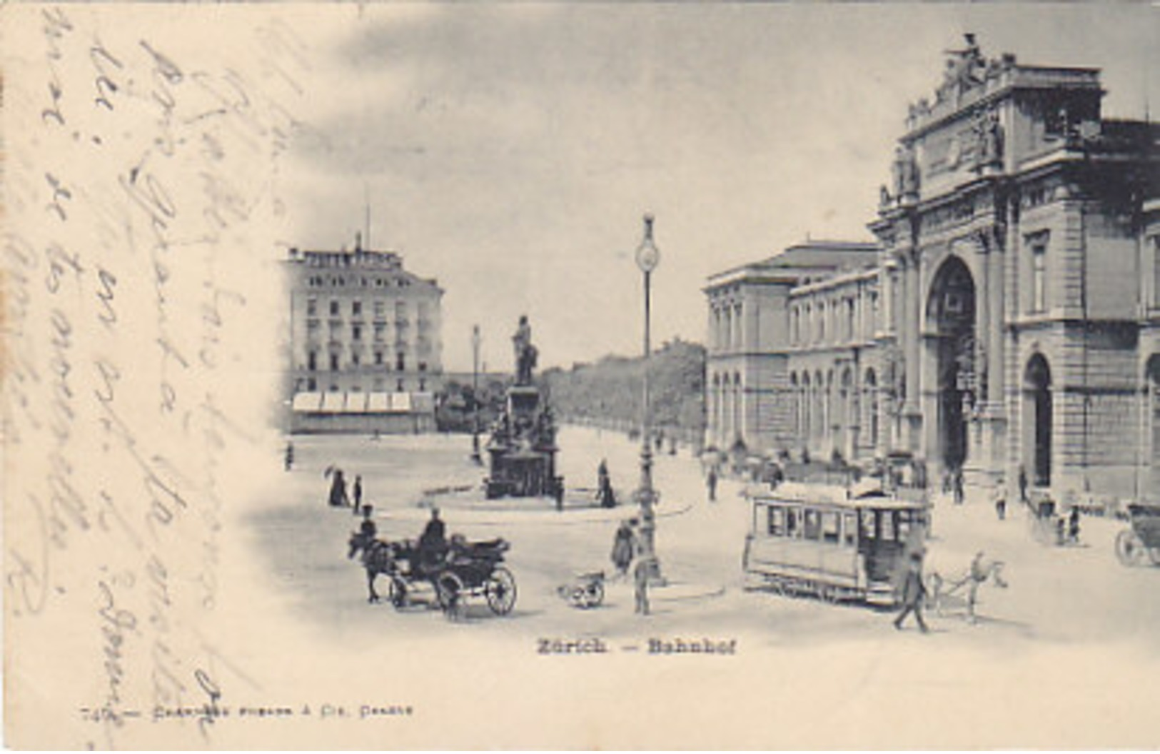 Zürich - Das Rösslitram Beim Bahnhof - 1901     (P-93-50318) - Zürich