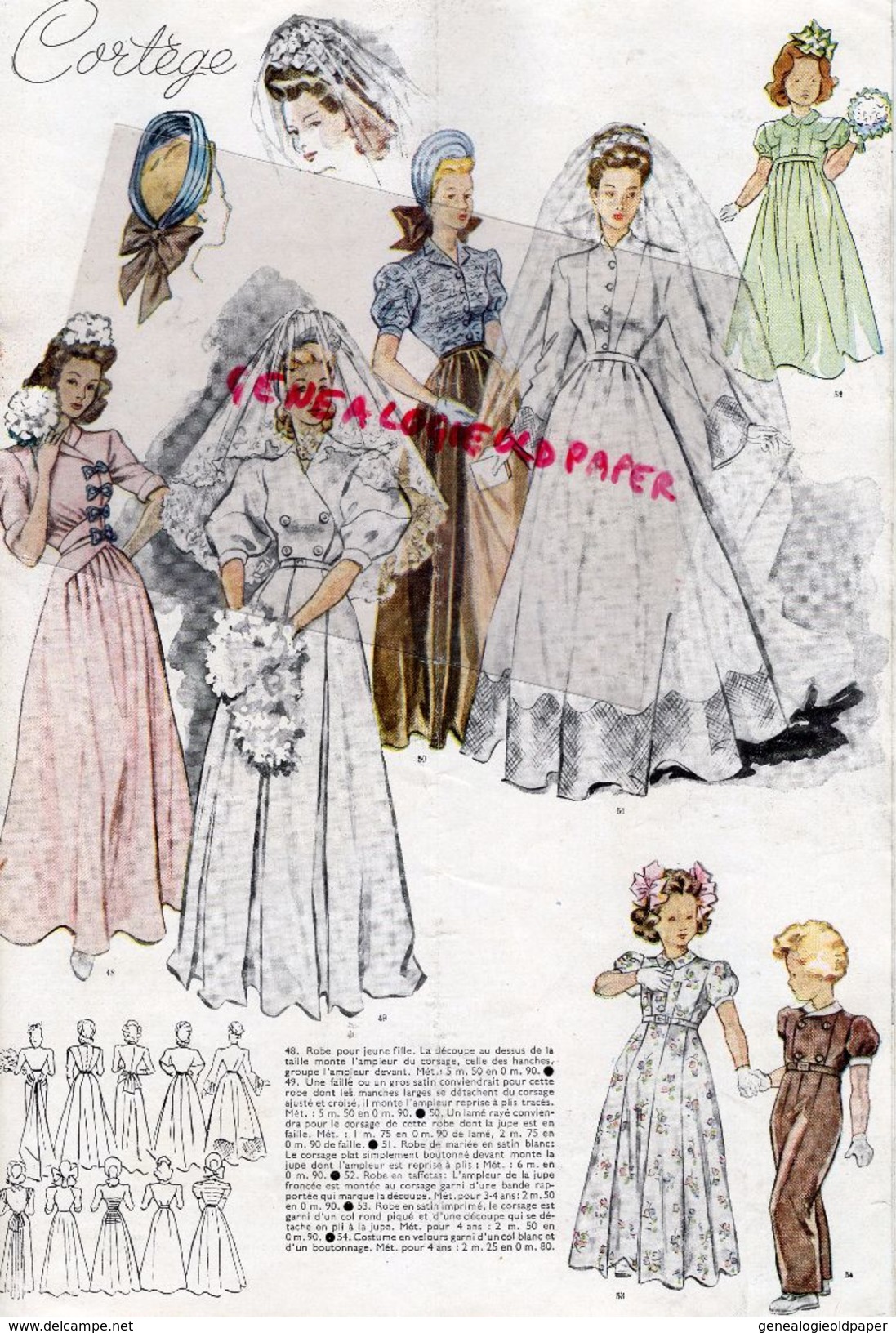 REVUE MODES & TRAVAUX-FEVRIER 1946- N° 549- ROBERT PIGUET-PAQUIN-LELONG-ROBE MARIEE -MARIAGE-MODE - Fashion