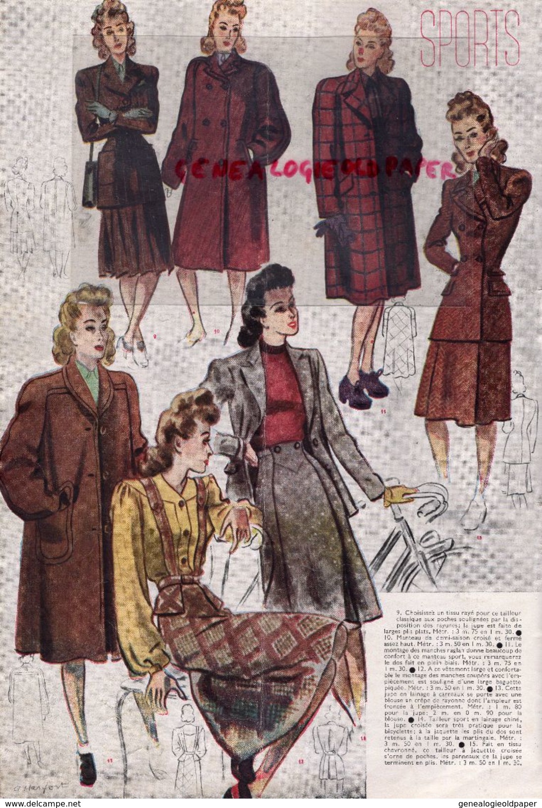 REVUE MODES & TRAVAUX-SEPTEMBRE 1943- N° 531- ANNY BLAT-CHAPEAU-LANVIN-WORTH-SYGUR-ALBOUY- MODE - Fashion