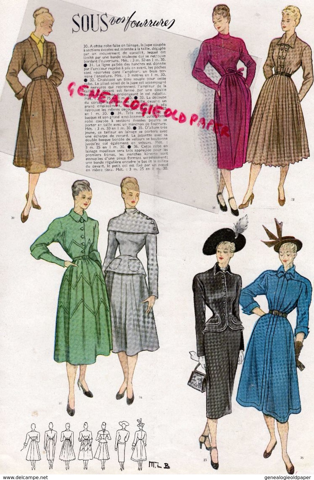 REVUE MODES & TRAVAUX-NOVEMBRE 1947- N° 564- CHAPEAU MAUD ROSE-LEGROUX-LE MONNIER  MODE - Fashion