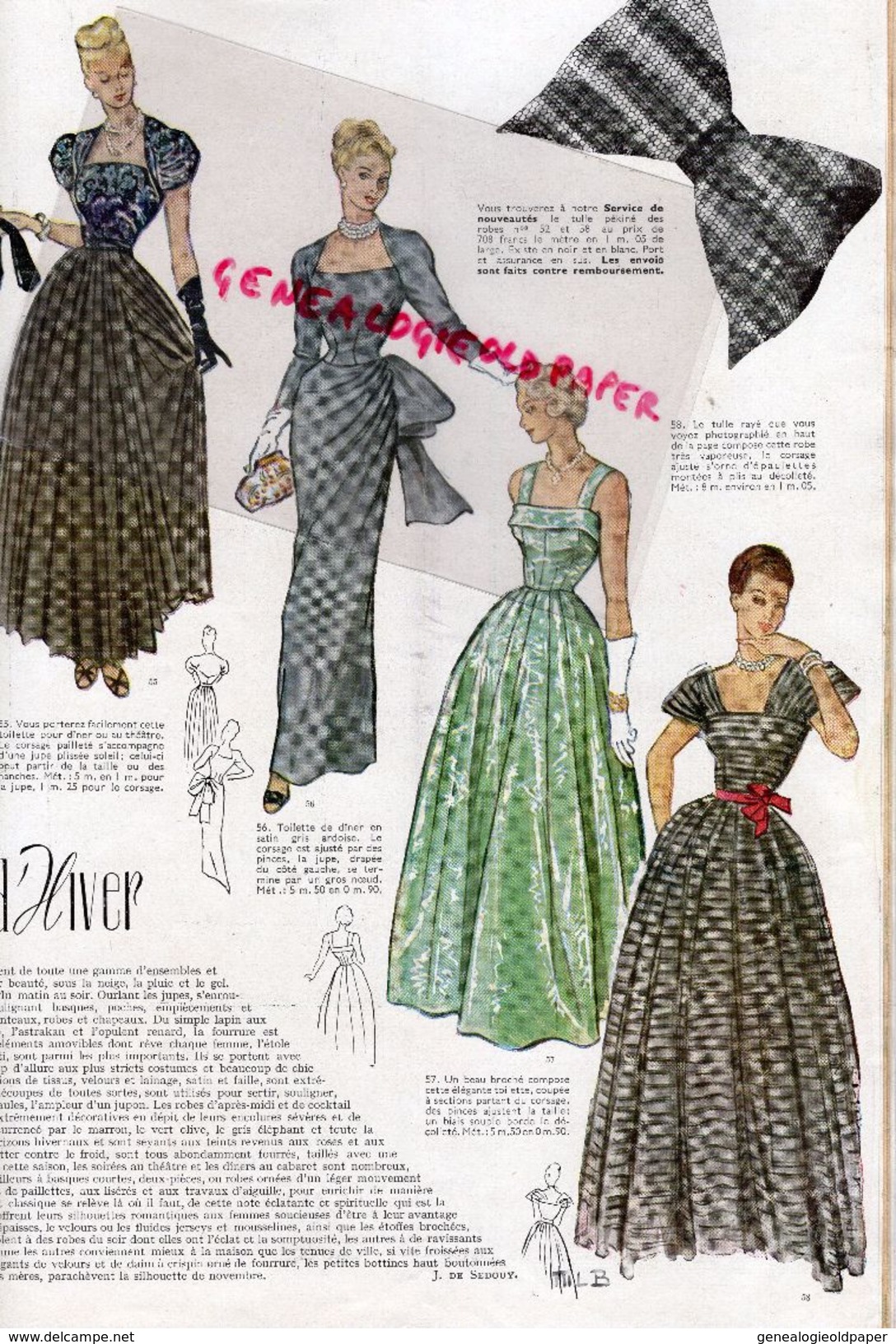 REVUE MODES & TRAVAUX-NOVEMBRE 1947- N° 564- CHAPEAU MAUD ROSE-LEGROUX-LE MONNIER  MODE - Moda