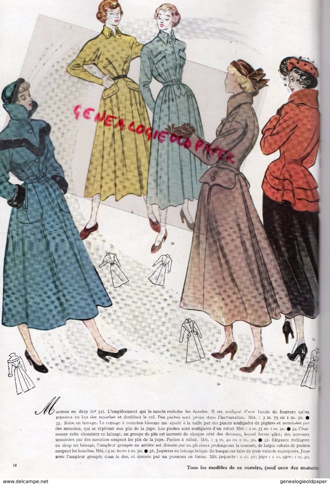 REVUE MODES & TRAVAUX-SEPTEMBRE 1948- N° 573- CHAPEAU GILBERT ORCEL-MARCELLE DORMOY-CARVEN-CHARLES MONTAIGNE-MODE - Moda