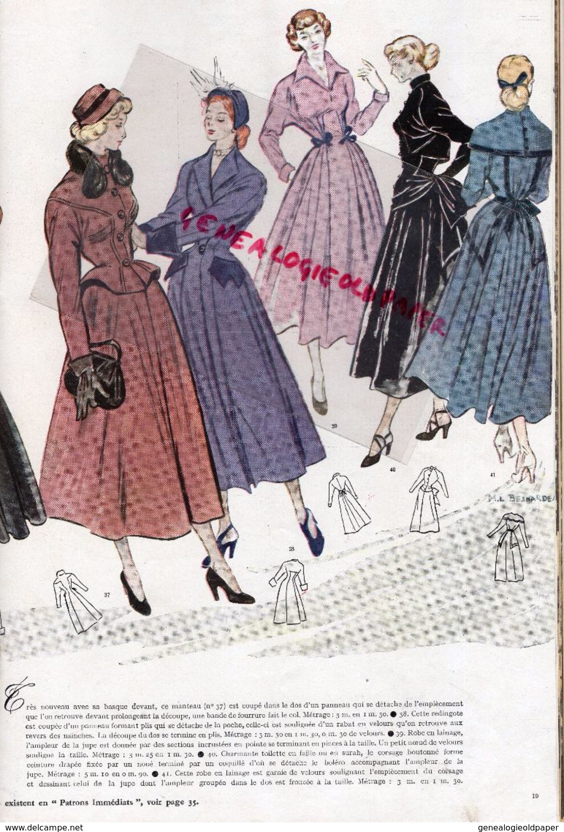 REVUE MODES & TRAVAUX-SEPTEMBRE 1948- N° 573- CHAPEAU GILBERT ORCEL-MARCELLE DORMOY-CARVEN-CHARLES MONTAIGNE-MODE - Moda