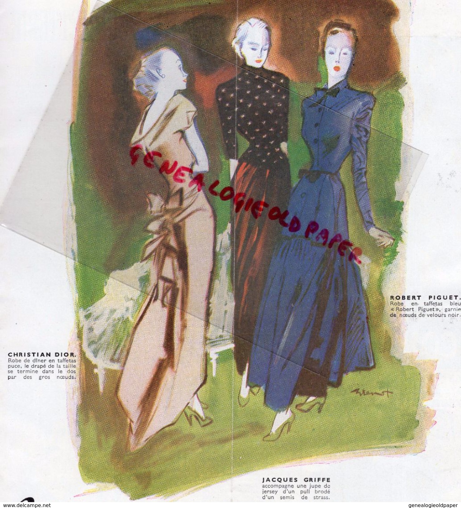 REVUE MODES & TRAVAUX-DECEMBRE 1947- N° 565- CHRISTIAN DIOR-ROBERT PIGUET-JACQUES GRIFFE-JEANNE LANVIN- BAL-MODE - Moda