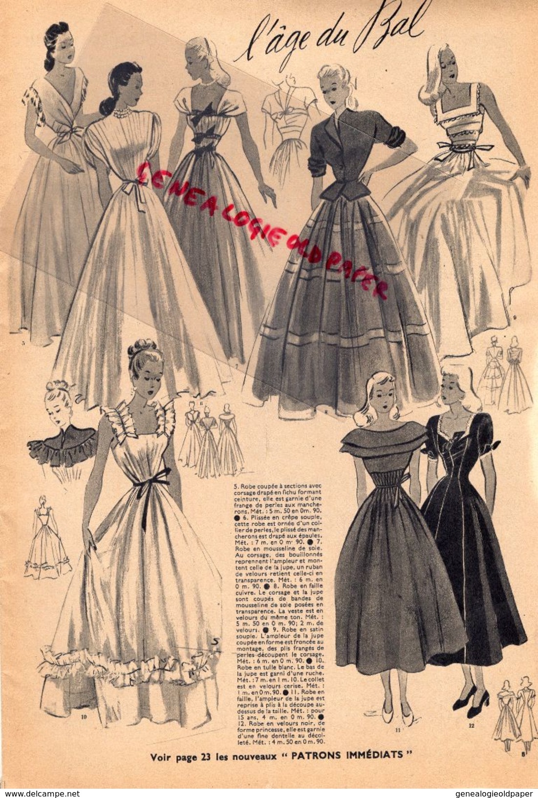 REVUE MODES & TRAVAUX-DECEMBRE 1947- N° 565- CHRISTIAN DIOR-ROBERT PIGUET-JACQUES GRIFFE-JEANNE LANVIN- BAL-MODE - Fashion