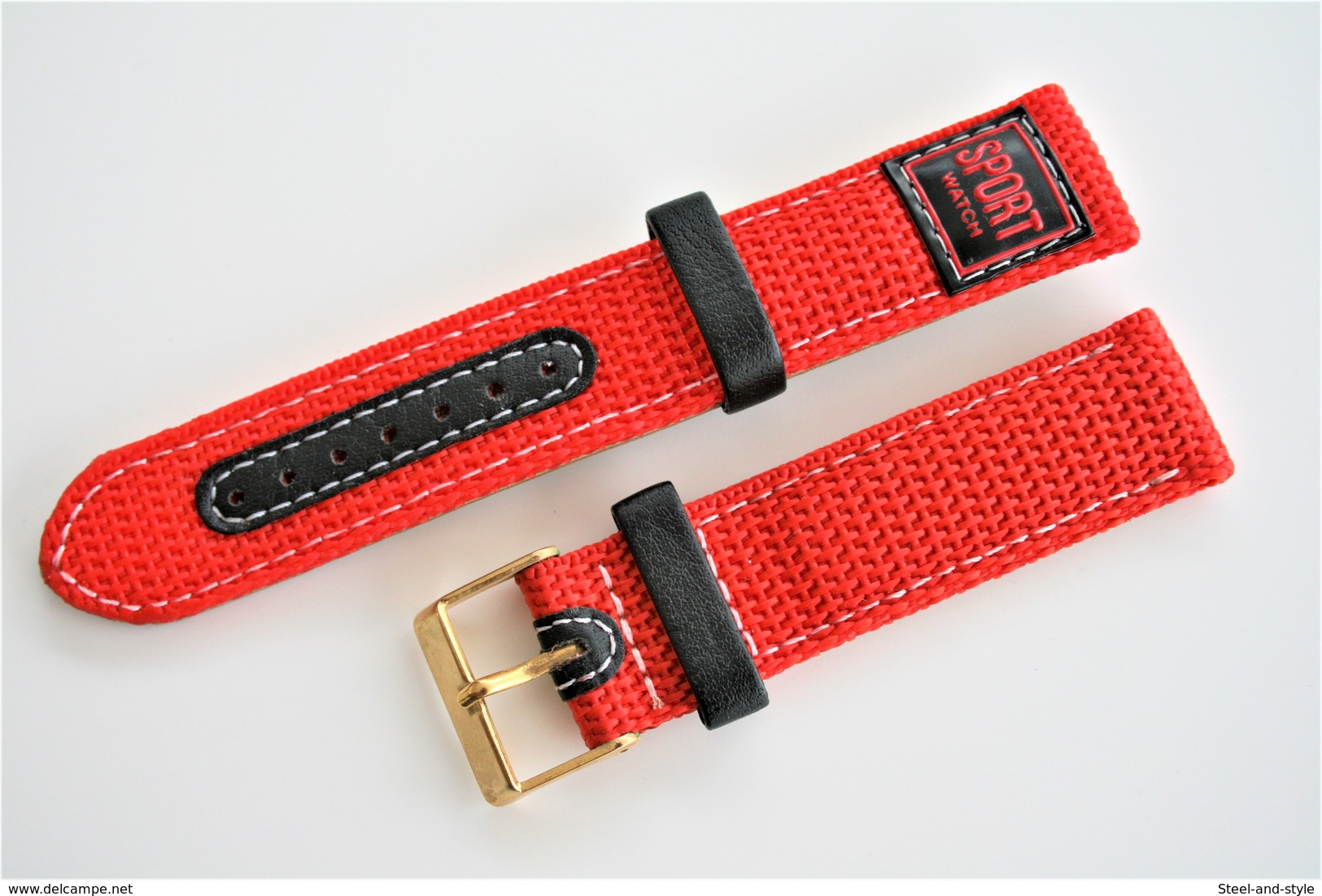 Watches BANDS : MINOTT Sport-Watch - 20mm - Red - Original - Stainless Steel Buckle - New - Autres & Non Classés