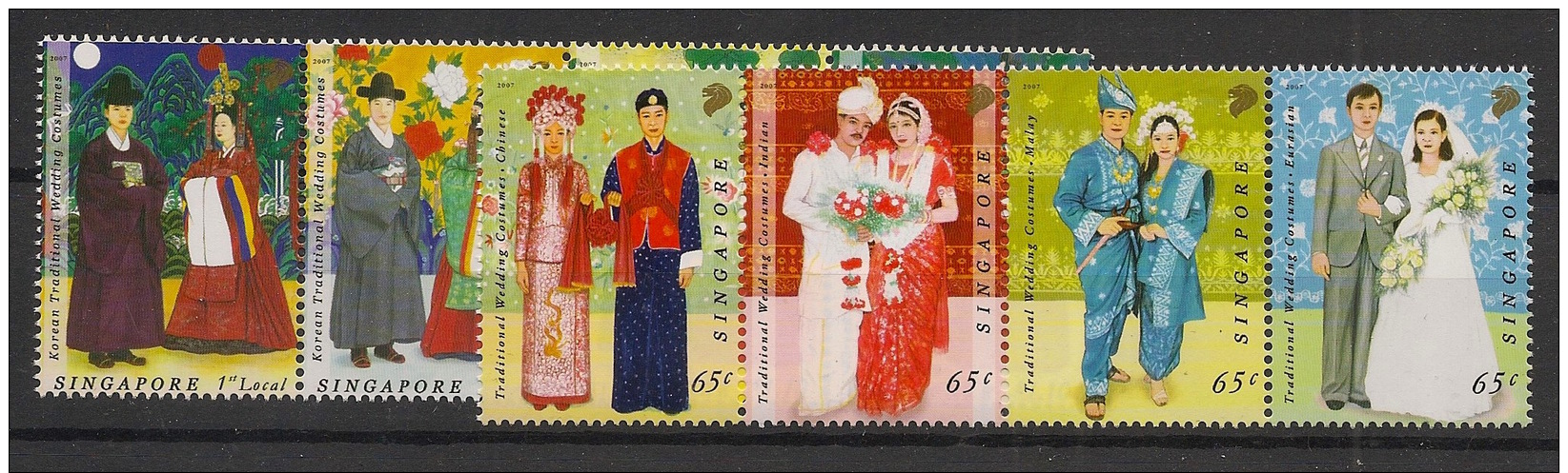 Singapour - 2007 - N°Yv. 1526 à 1533 - Costumes - Neuf Luxe ** / MNH / Postfrisch - Singapore (1959-...)