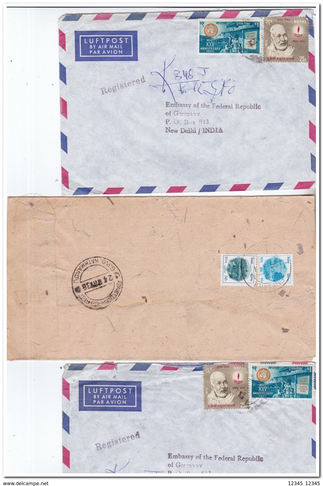 Nepal, 3 Envelopes - Nepal