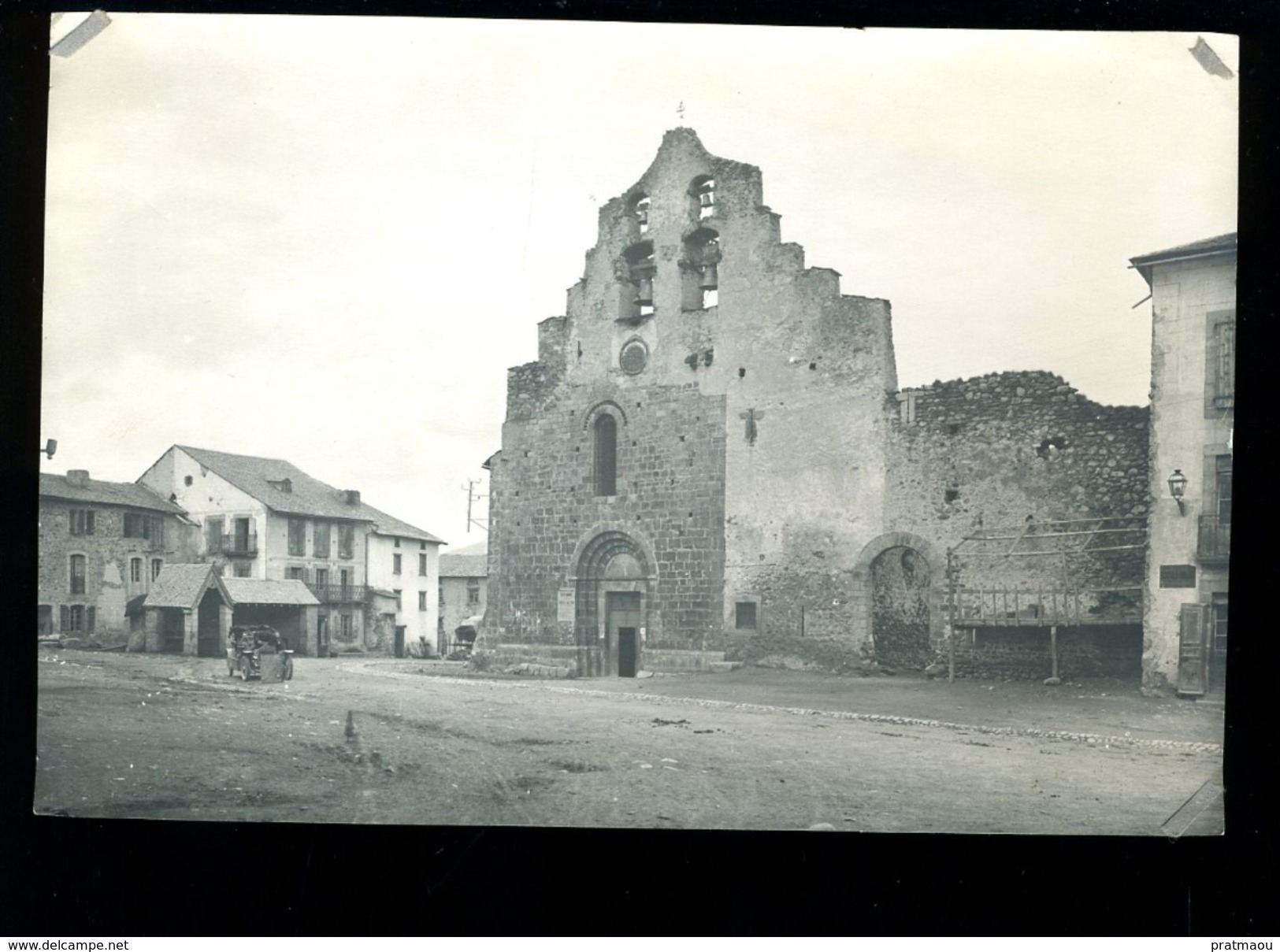 PHT8 - Photo Ancienne 12x17cm, Formiguères, La Place De L'église - Sonstige & Ohne Zuordnung