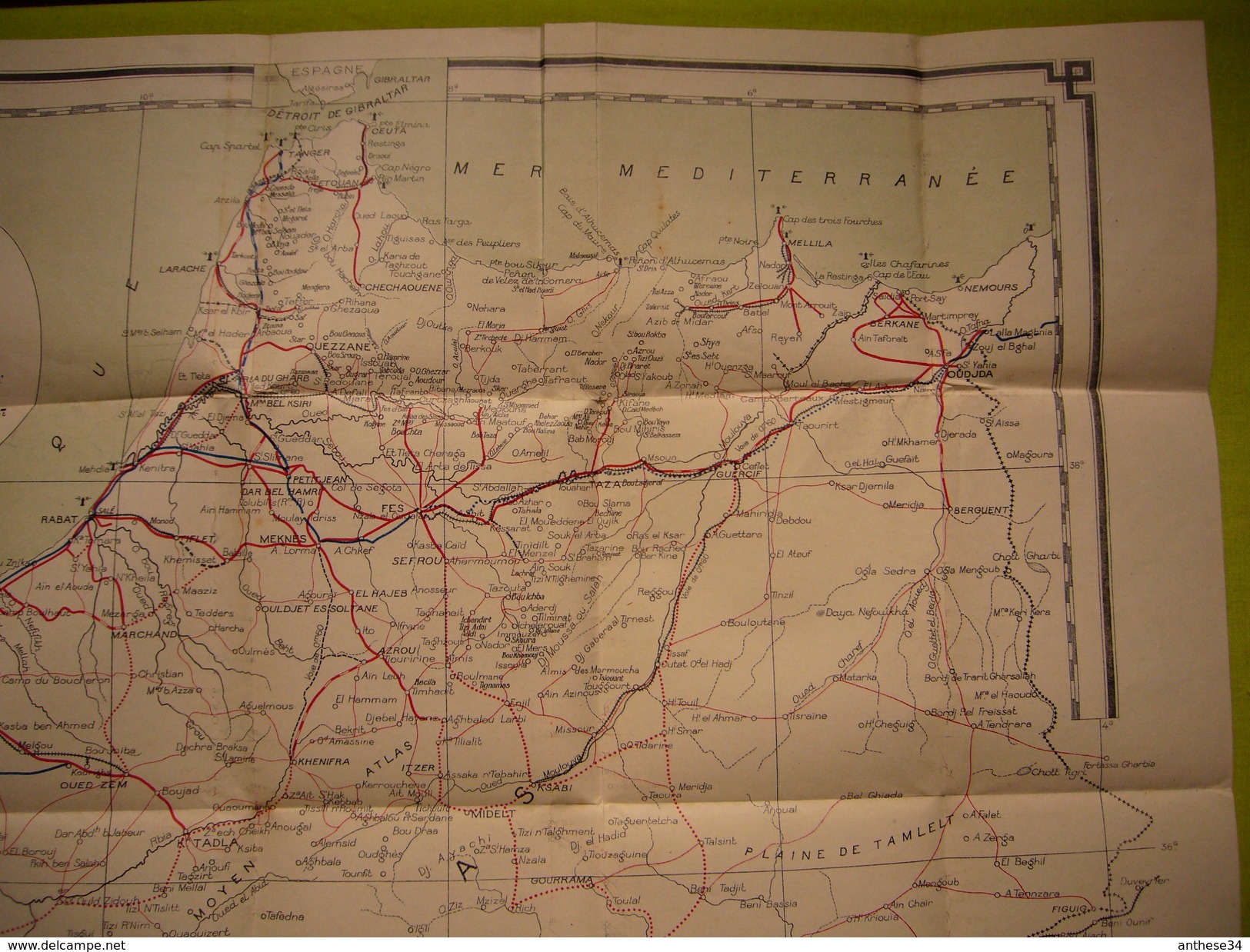 Belle Carte Du Maroc Routes Et Chemins De Fer 1926 - Monde