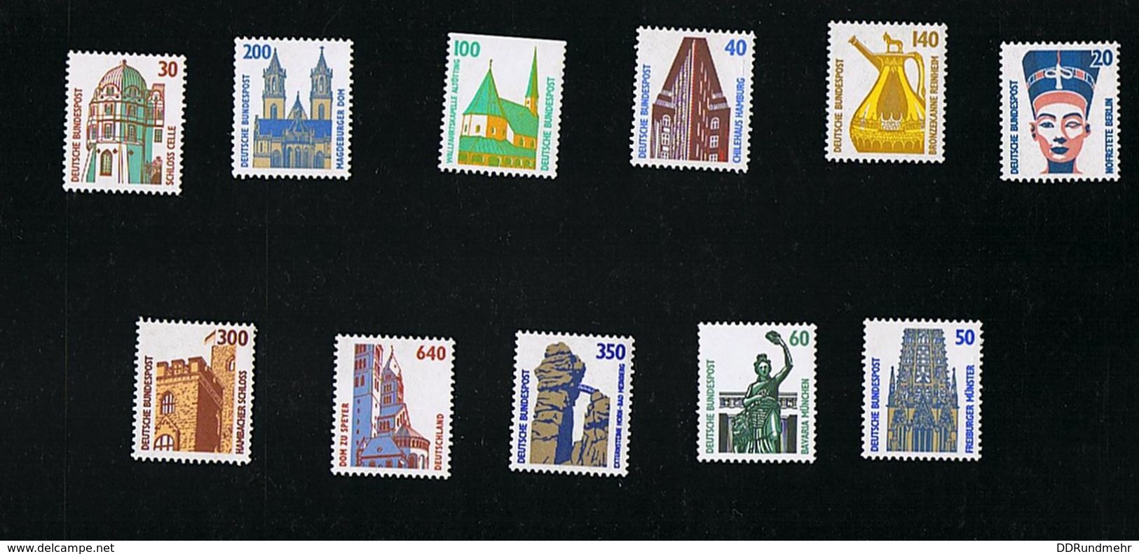 Lot Aus Freimarken Sehenswürdigkeiten, 1987 -2004, Postfrisch Xx, Teilweise Rollenmarken Siehe Auflistung - Sonstige & Ohne Zuordnung