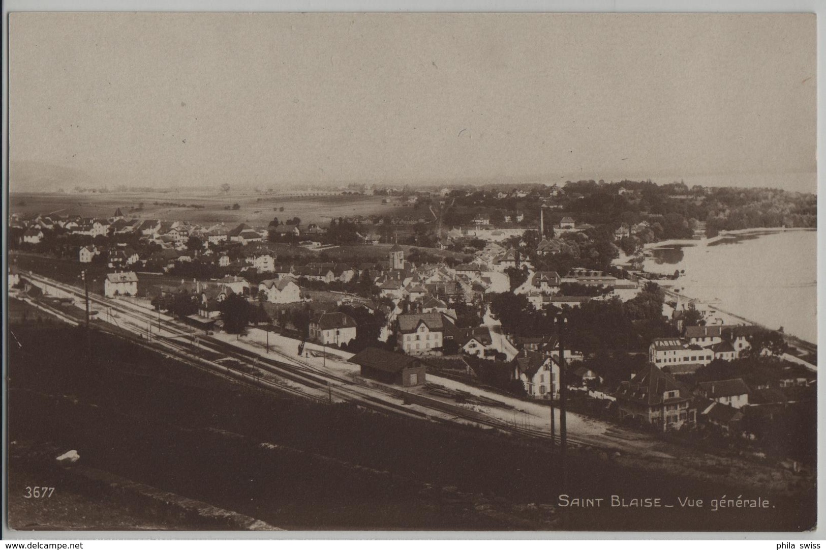 Saint Blaise - Vue Generale Avec Gare Bahnhof - Photo: Perrochet-Matile - Saint-Blaise