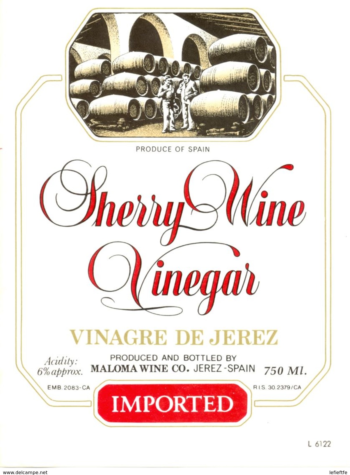 1370 - Espagne - Andalousie - Sherry Wine Vinegar - Vinagre De Jerez - Moloma Wine Co. Kerez - Autres & Non Classés