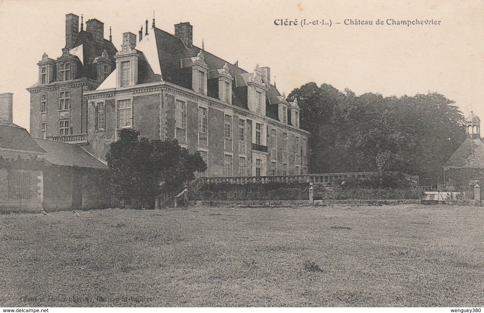 37 CLERE   (Cléré)     Chateau De Champchevrier   PAS COURANT   1915 - Cléré-les-Pins