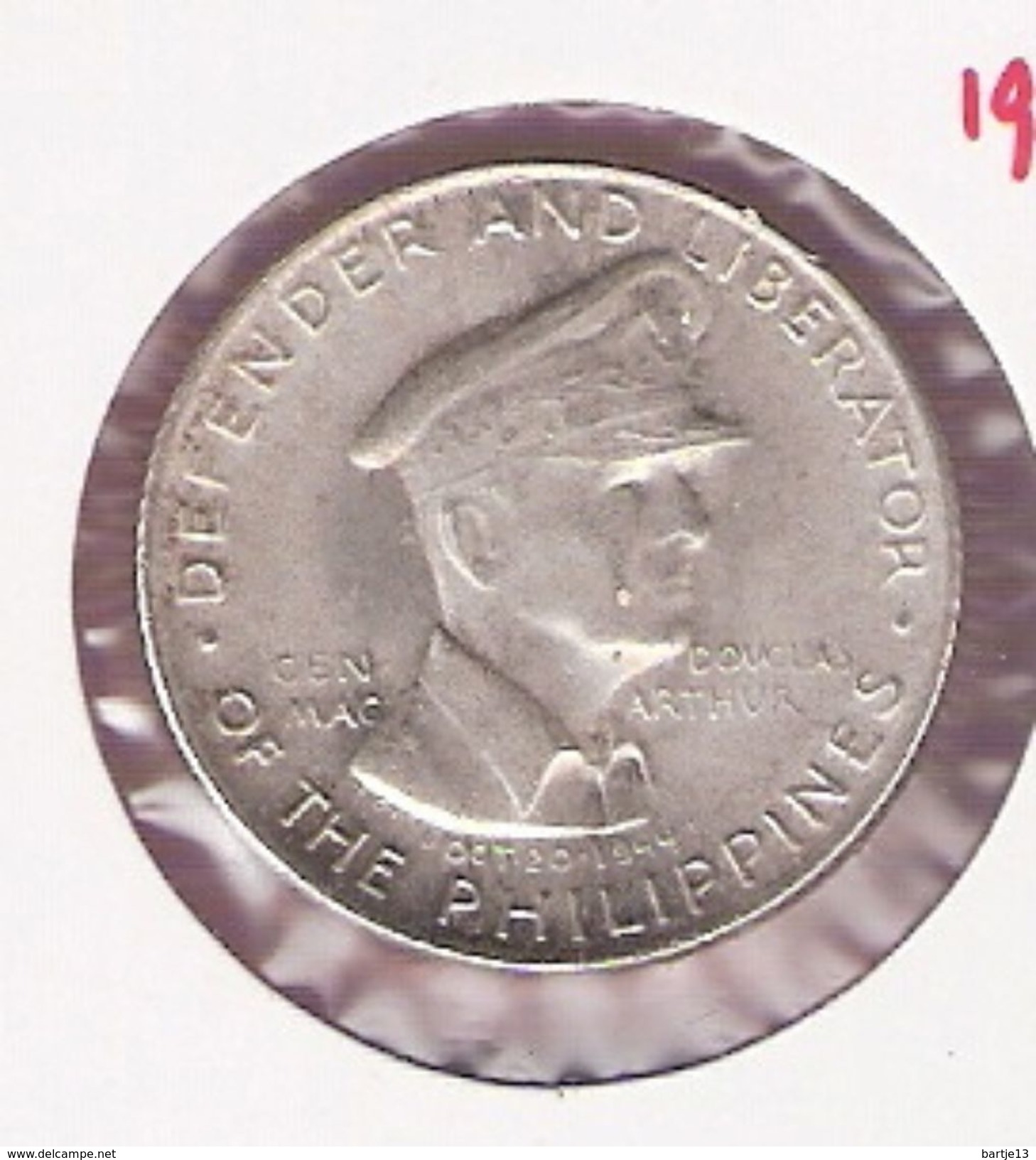 PHILIPPIJNEN 50 CENTAVOS 1947S SILVER UNC. TYPE COIN - Philippines