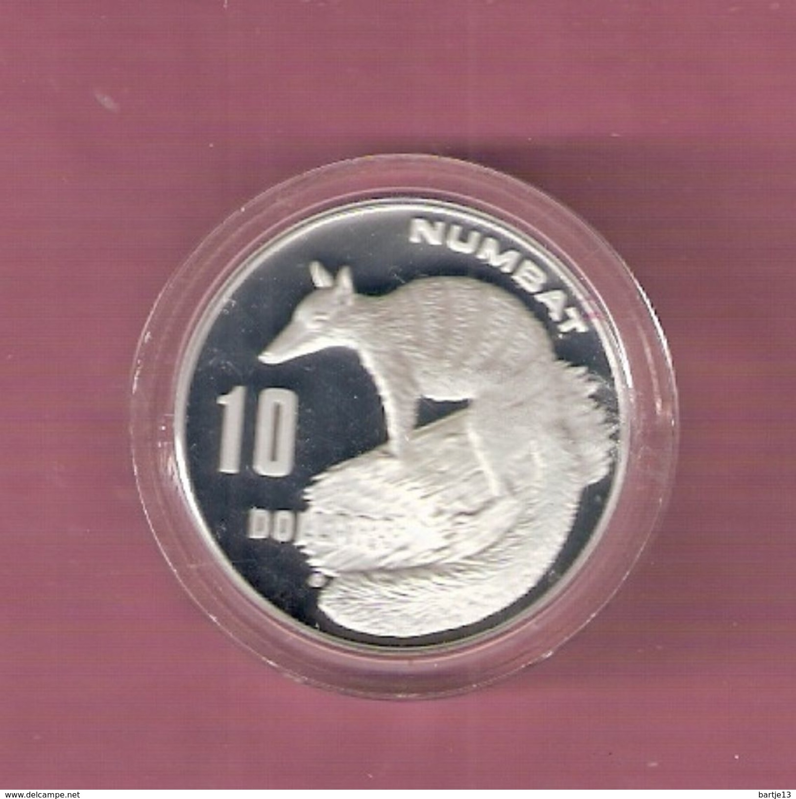 AUSTRALIE 10 DOLLARS 1995 SILVER PROOF NUMBAT - SCRATCHES ONLY ON CAPSEL - 10 Dollars