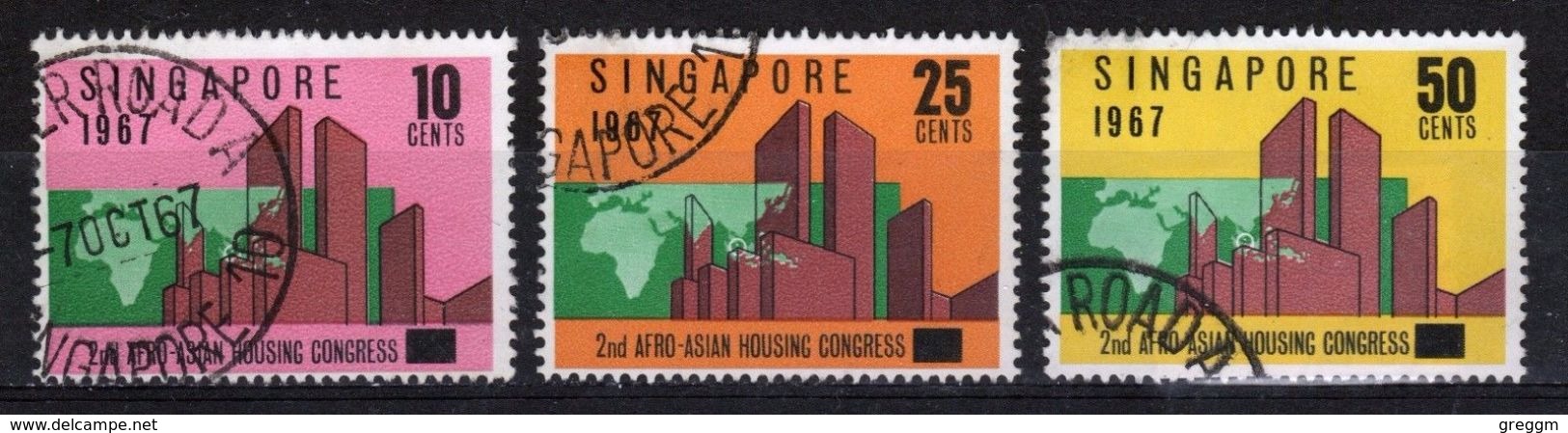 Singapore Set Of Stamps To Celebrate 2nd Afro-Asian Housing Congress. - Singapur (1959-...)