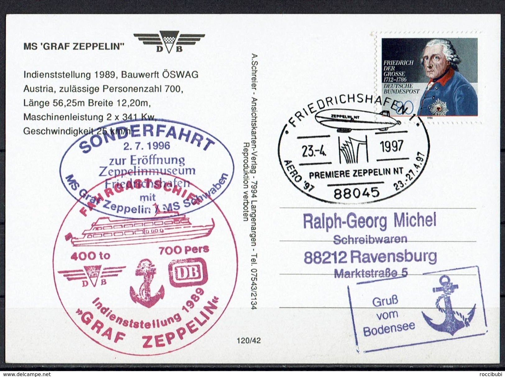 Schiffahrt Bodensee, Sonderstempel & Marke - Veerboten